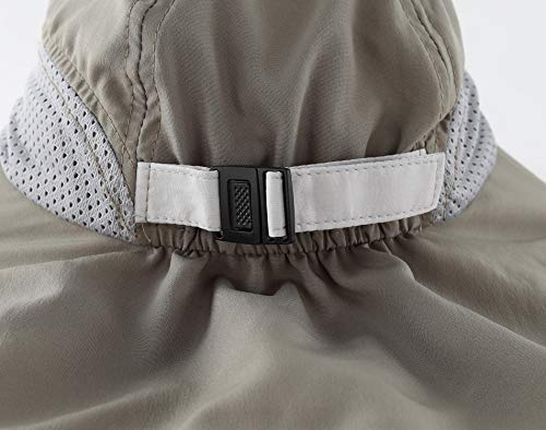Connectyle Kids Wide Brim Neck Flap Sun Protection Hat Mesh Vent Bucket Sun Hat (Army Green) #TOP3
