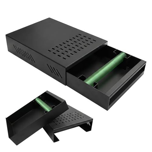 Espresso Knock Box Drawer, Black Stainless Steel Pull-Out Style Coffee Grounds Powder Container, for Cafes Restaurant Home Bar 13.78 x 10.63 x 3.94 Inch.