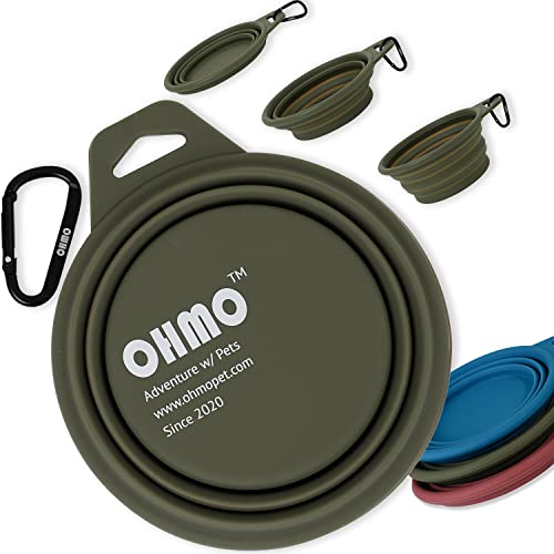 Ewolee Faltbarer Hundenapf | 2-teiliges Set Aus Silikon Mit Karabiner Für Unterwegs