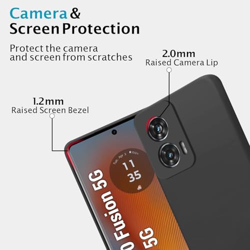 Image of LIRAMARK Silicone Soft Back Cover Case for Motorola Edge 50 Fusion 5G / Moto G85 5G / Moto G96 5G (Black)