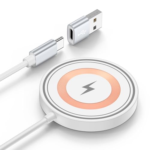 15W MagSafe Charger Magnetic Wireless Charger for iPhone 17 Pro Max/17 Pro/17Air/17/16/15/14/13/12 Series AirPods,Magnet Android Charging Pad with USB-C/A Charging Ports for Google Pixel 10 Pro XL 10