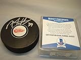 Anthony Mantha Signed Detroit Wings Hockey Puck Autograph Beckett BAS COA 1A - Autographed NHL Pucks