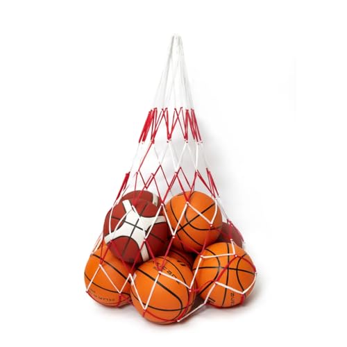 OUDQFCJ 2 Unidades de Bolsa de Red portátil y Resistente para balones, Red de Transporte de Nylon con cordón, Adecuada para 4-8 Pelotas de fútbol, Baloncesto o Voleibol