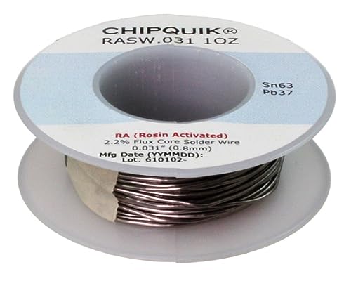 Chip Quik RASW.031 1OZ Solder Wire 63/37 Tin/Lead Rosin Activated .031 1oz