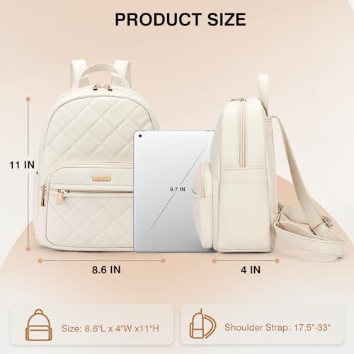 Image of Marvolia Mini Backpack Vegan Leather Small Backpack, White