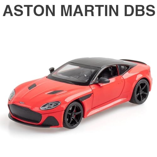 Image of Invite Enterprise Car 1:22 Big Aston Martin Dbs Diecast Model Metal Pull-Back Car With Sound Light And Opening Doors: A Kids' Toy Vehicle Gift (1:24 Aston Martin Dbs - Red)