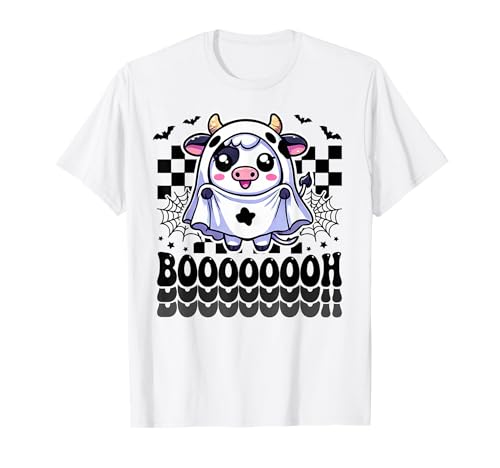 Boooh Halloween Baby Mucca Fantasma Jack O Lanterna Dolcetto O scherzetto Maglietta