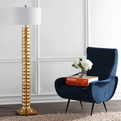 Jonathan Y Jyl4032A Serena 63" Metal Led Floor Lamp, Contemporary, Modern, Art Deco Style, Office, Elegant, Living Room, Family Room, Dining Room, Bedroom, Hallway, Foyer, Gold Leaf #TOP2