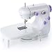 Mini Portable Sewing Machine Double Speed Control Double Thread Needle Electric Household Automatic Sewing Machine with Foot Pedal and Extension Table