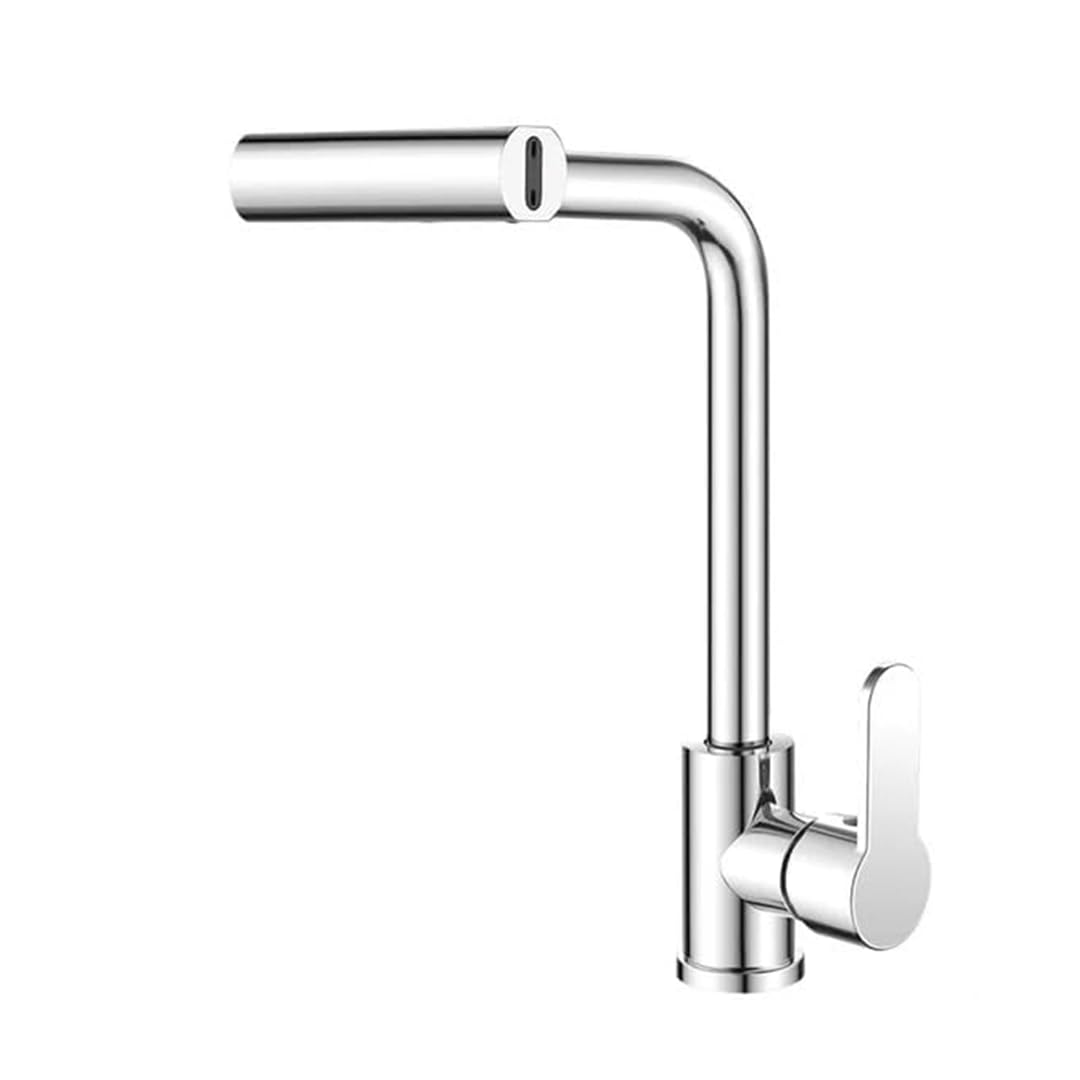 4-in-1 Kitchen Faucet with Hot & Cold Mixer, Shower Sprayer, Waterfall Stream, 360° Rotating Basin Sink Faucet, Pull-Out Mount, Extender & Swivel Tap-image-9