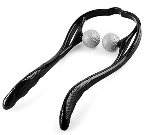Neck Massager Shoulder and Legs are Also Suitable Shiatsu Deep Tissue Neck Double Trigger Point Massage Ball Portable Manual Shiatsu Neck Massager by ZHIHUANQITE