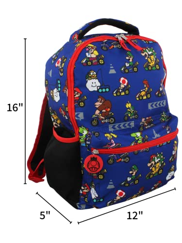 Nintendo Mario Kart Boys Girls Teen 16 Inch School Backpack (Blue, One Size) #TOP1