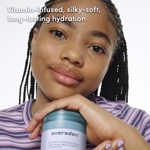 Image of Evereden Kids Face Cream, Dermatologist-Tested, EWG Verified Fragrance-Free | Vitamin-Enriched, Unscented Face Moisturizer, Safe for Young & Sensitive Skin, Omegas 3, 6, 9, Kids Ages 3+, 1.7 fl oz