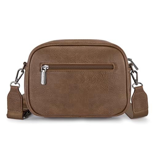 Image of Montana West Crossbody Bags for Women Cow Print Purse Triple Zip Shoulder Handbags with Wide Strap