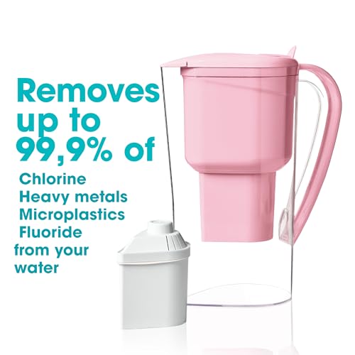 Image of Alkanatur Alkaline Water Filter Pitcher Removes Fluoride, Microplastics, PFAs - Adds Magnesium - Hydrogenates & Ionizes Water - Removes Chlorine, Heavy Metals - Certified UNE 149101:2015