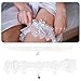 LALADEFIEE 2pcs Bridal Wedding Lace Garters with Rhinestone Pendant, White Stretch Leg Bands for Bride Thighs 45-60cm, Fashion Wedding Leg Accessories