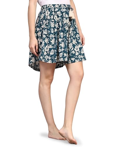 Image of B STORIES Women's Viscose Printed Lounge Culotte Shorts (Pack of 2)