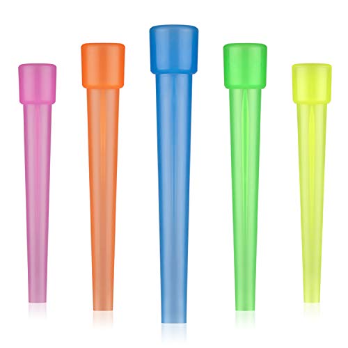 Premium Hookah Tips, 3.4", Soft Neon Colors, 50 Long Type Hookah Tips Disposable, Individually Wrapped Mouth Tips For Hookah Hose, Plastic Hookah Accessories #TOP1