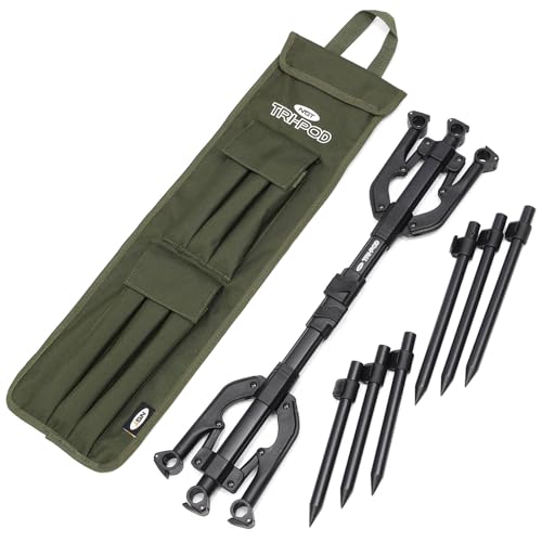 Carp Fishing Pod 3 Rod Stand Fully Adjustable, Quick Setup with Matte Black Finish, Aluminum Construction, 20-35cm Height Range, Lightweight with Carry Case NGT - Image 2