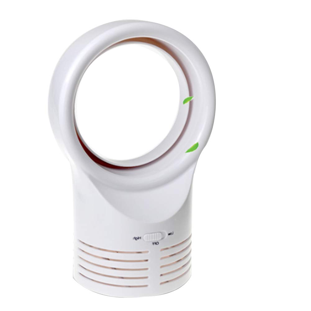 FISHD Bladeless fan Creative desktop Student fan Mini electric fan custom gift fan for desktop office homes Simple cleaning safety design,White