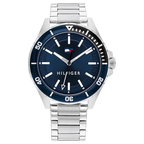 Image of Tommy Hilfiger Analog Navy Dial Stainless Steel Strap Watch for Men