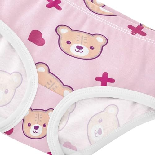 Girls Underwear Toddler 2t Cotton Girl Panties Cute Flower Briefs Kids Undies Cute Bears Pastel Pink4