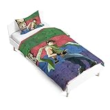 MABAIUDE JJBA Duvet Cover Set Joseph Joestar 3D Bedding Single Size Bed Set with Pillowcase Quilt Cover Sets Microfiber Breathable Cover for Kids Bedroom