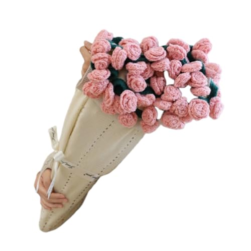 Lamanttハンドメイドのひまわりブーケブランケット。ロマンチックなバラが描かれています。オフィスやお昼寝にもお使いいただけます。毛糸玉で手編みされたこのブランケットは、女性へのプレゼント、誕生日、バレンタインデー、クリスマスなどにぴったりです。 (ピン