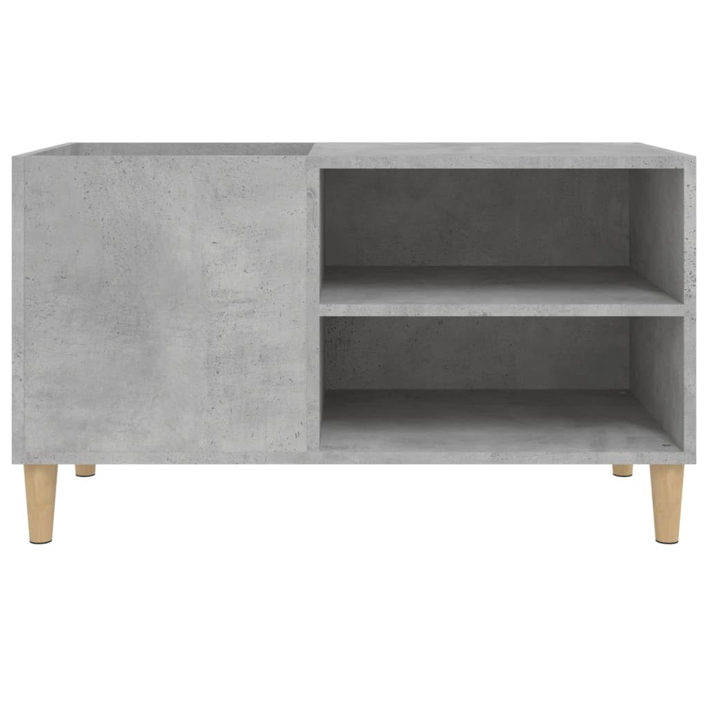 IKAYAA Mueble de Discos de Madera 84.5 x 38 x 48 cm, Tocadiscos de Vinilo Stand, Estanteria CD, Mueble para Discos y Vinilos, Gris Hormigón