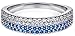 AmDxD Bague Luxe Femme Argent Sterling, Alliance Femme Bleu Blanc Zircone Cubique Rond Bague Taille 61.5