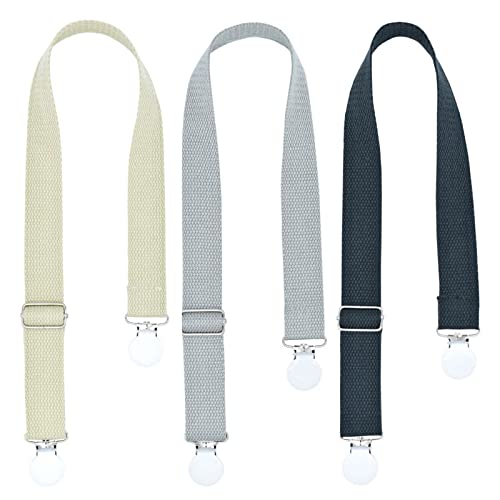 Image of 3 PCS Multipurpose Clips Baby Nursing Cover Clips Saliva Towel Double-end Clamp Toy Anti-drop Clip Adjustable Braid Strap Dental Bib Holder Clip Napkin Holder for Adult Kids (Graphite/Green/Fog)