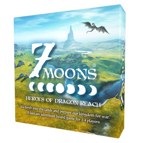 7 Moons: Heroes of Dragon Reach – Ein Fantasy-Abenteuer-Brettspiel im Dungeons & Dragons-Stil für 1–4 Spieler | Ein magisches Strategie-Quest-Spiel | Handeln, liefern und verteidigen Sie Ihr