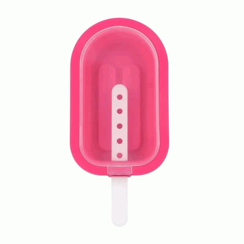 Molde Para Helados, Moldes para polos, Moldes para helados caseros, Moldes reutilizables para helados, Tamaño 10.5 cm, Silicona, apilables, reutilizable, Libre de BPA, Rosa