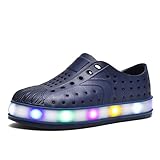 [YoveGxlthrea] 光るサンダル クロッグ 幼児 子供 14.5-20cm 男の子 女の子 滑り止 速乾め軽量 着脱しやすい 水陸両用 キッズ 光る靴 ブルー 20.0cm