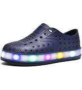 KALEKI Toddler Water Shoes,Kids Light Up Clogs,Closed-Toe Sandals,Lightweight Slip on Shoes,Non-S...