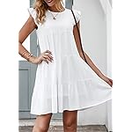KIRUNDO-Womens-Summer-Sleeveless-Ruffle-Sleeve-Round-Neck-Solid-Color-Loose-Short-Flowy-Pleated-Mini-Babydoll-Dress