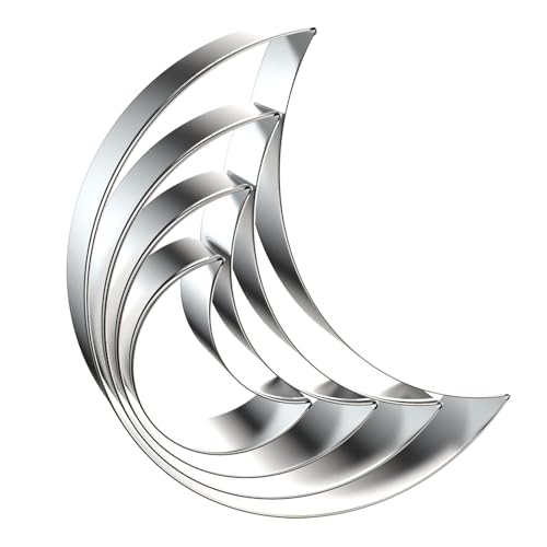 Opiniones de cortadores dia del padre disponible en línea. 44 Crescent Moon - Juego de cortadores de galletas de 5 pulgadas, 4 pulgadas, 3 pulgadas, 2 pulgadas, 4 piezas, moldes de moldes de forma de luna nueva, acero inoxidable