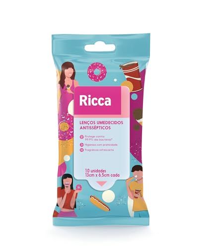 RICCA LENÇOS ANTISSEPTICOS AZUL 10 PCS