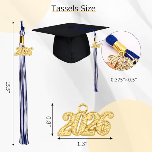 Image of GraduationMall Single&Multiple Color Graduation Tassel with 2026 Year Charm 9 inch