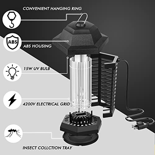 Gtgy Bug Zapper, Electric Mosquito Zapper Killer Fly Zapper, Electronic Insect Killer For Home Backyard Patio (Black) (Black) #TOP3