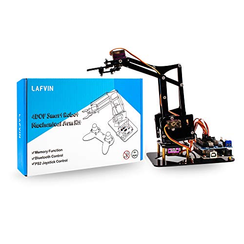 LAFVIN 4DOF Acrylic Robot Mechanical Arm Claw Kit Compatible with Arduino IDE DIY Robot with CD Tutorial - Image 5