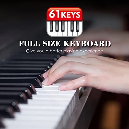61 Key Keyboard Piano,2023 New Piano Keyboard, Electronic Digital Piano With Built-In Two Speaker Microphone,One Sheet Stand, Portable Keyboard Gift For Beginners Learning - Black #TOP2