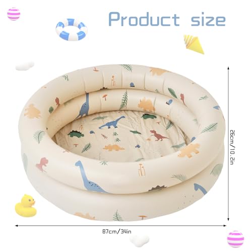 Planschbecken für Kinder, aufblasbares Baby Schwimmbad, rundes aufblasbares Planschbecken, Innen und Außenbereich Garten Hinterhof Wasser Spielen Schwimmbad, Sommer Spielen Wasser Tools (Beige)