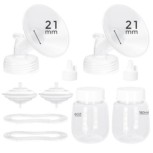 Image of Paruu Pump Parts Compatible with Spectra S1/S2/9 Plus, Not Original Accessories, Full Set Replacements Include 21mm Flanges, Valves, Backflow Protectors (Duckbills Included), Tubings and Bottles