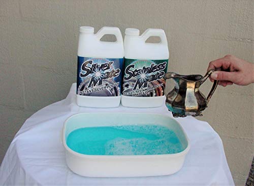 Silvermate Liquid Silver And Gold Cleaner, Silver Polish, Silver Tarnish Remover, Sterling Silver Jewelry Cleaner, Gentle, Reusable, Ecofriendly, Easy To Use, Fast, Commercial Grade (1-Gallon) #TOP1