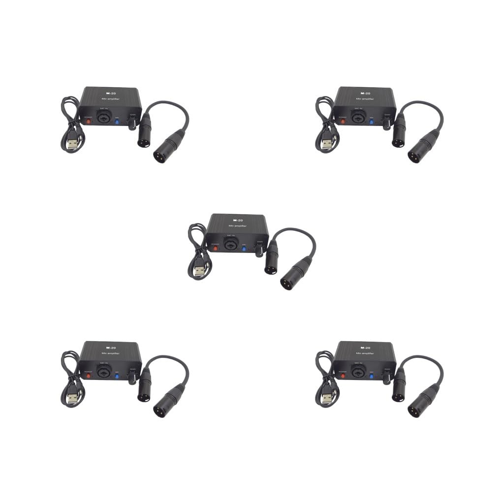 Lot de 5 préamplis de microphone stéréo durables avec prise XLR mâle vers mâle