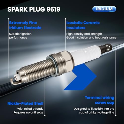 Image of Iridium Spark Plug 9619 6 Pack for Honda Accord | Fits Acura MDX /RDX /RL /TL /TSX /ZDX; Fits Honda Accord /Crosstour /Odyssey /Pilot /Ridgeline 3.0L 3.5L 3.7L V6; OE 9619; Gap 1.1mm