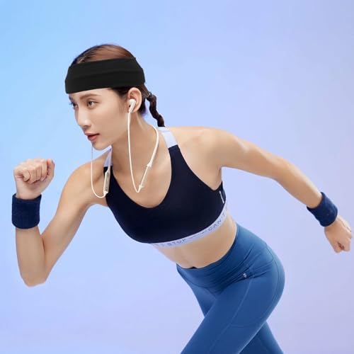 Amariver 8 Packs Headbands for Women Trendy Gym Headband Yoga Sweat Hair Hoops Soft Wide Hair Bands Cotton Head Wear Sports Headband Non-slip Fashion Hair Accessories for Women Girls - Thumbnail 5