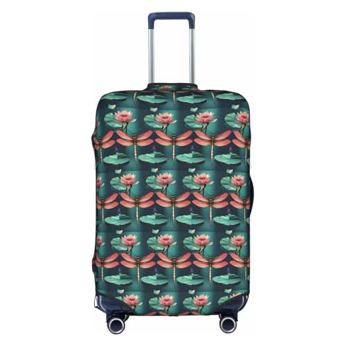 Housse de valise universelle libellule blanche taille L protège eau poussière