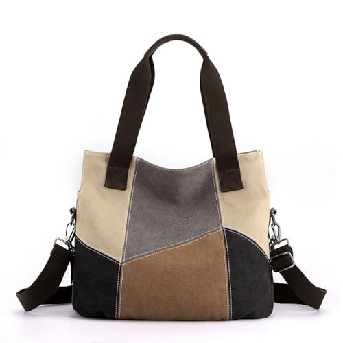 Bolso Tote de Lona Patchwork para Mujer miniatura 1